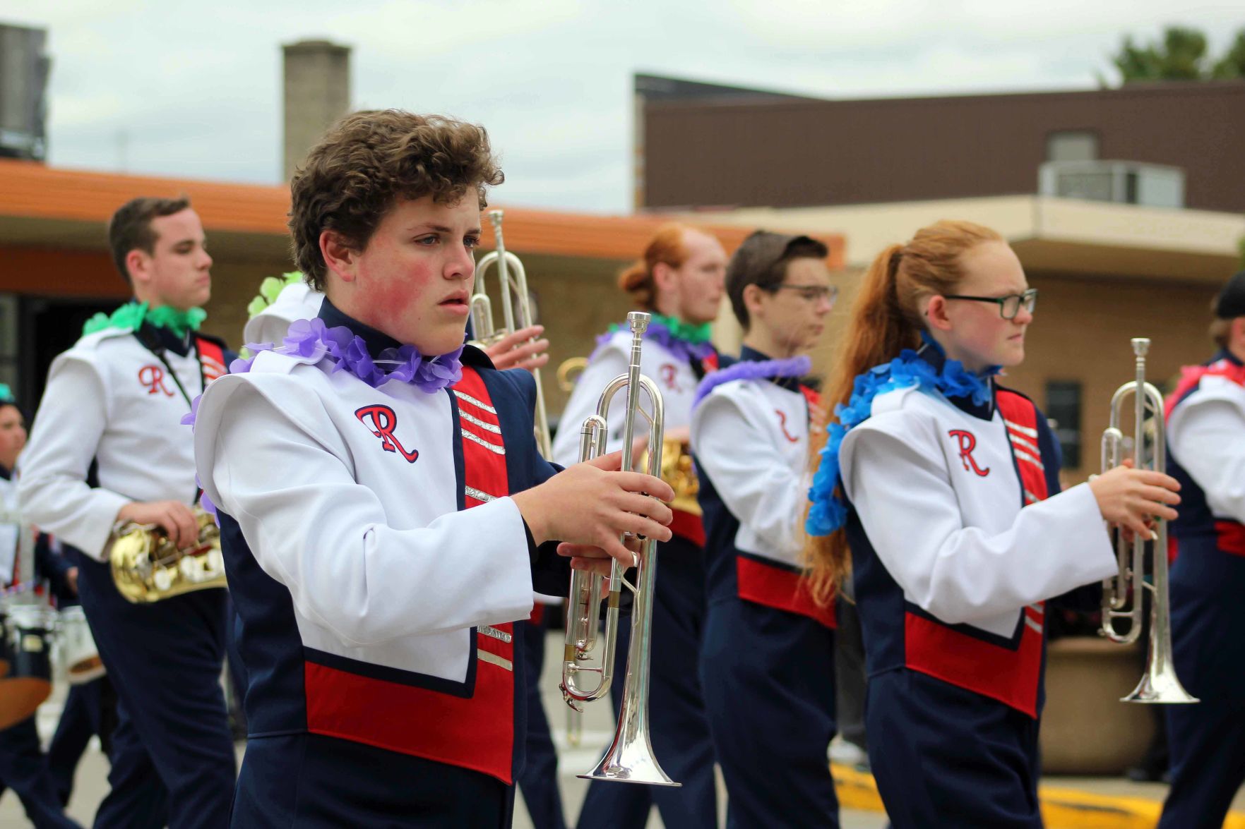 Reedsburg marching band at homecoming parade